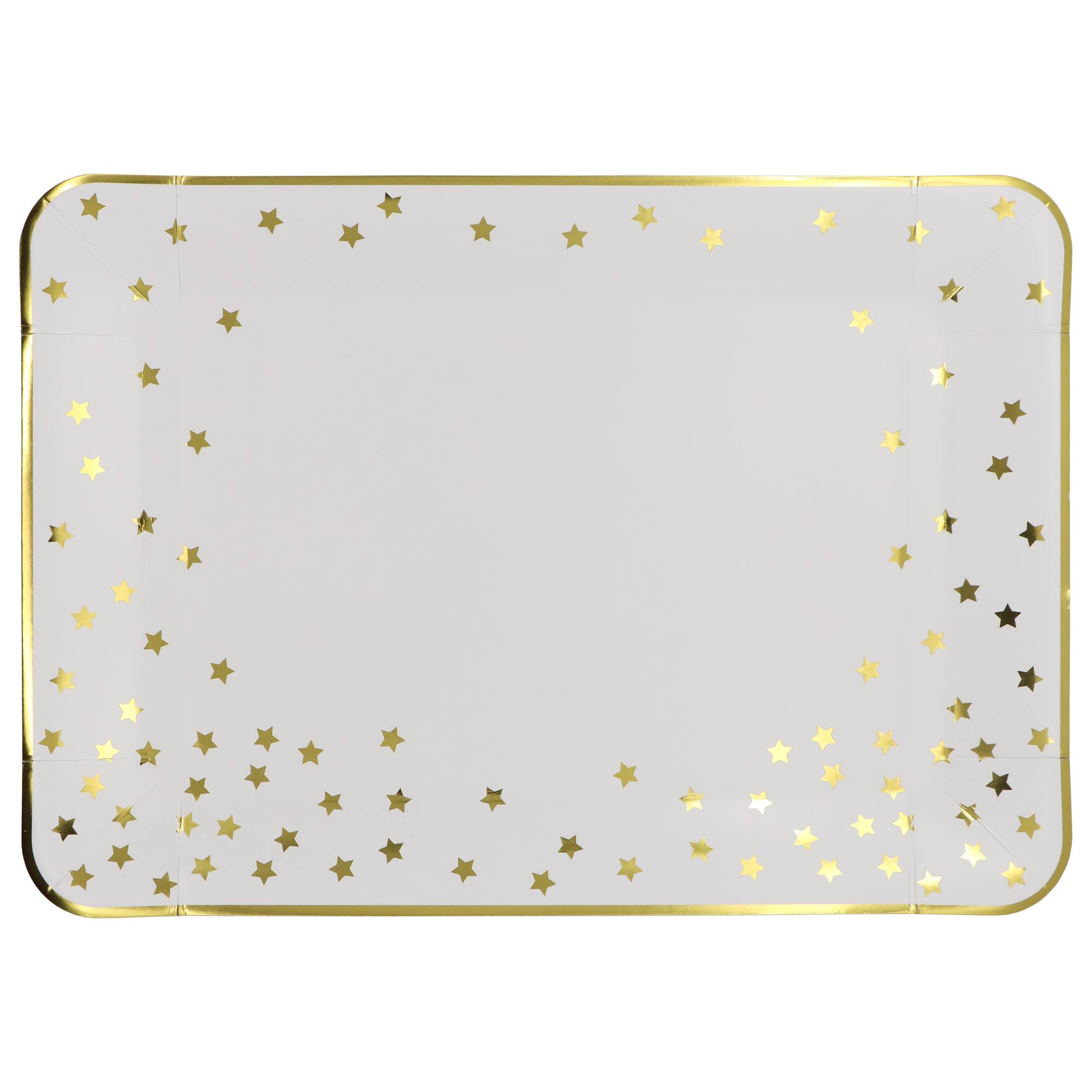 12 Packs: 2 ct. (24 total) 9" x 13" Gold Stars Paper Serving Trays by Celebrate It™